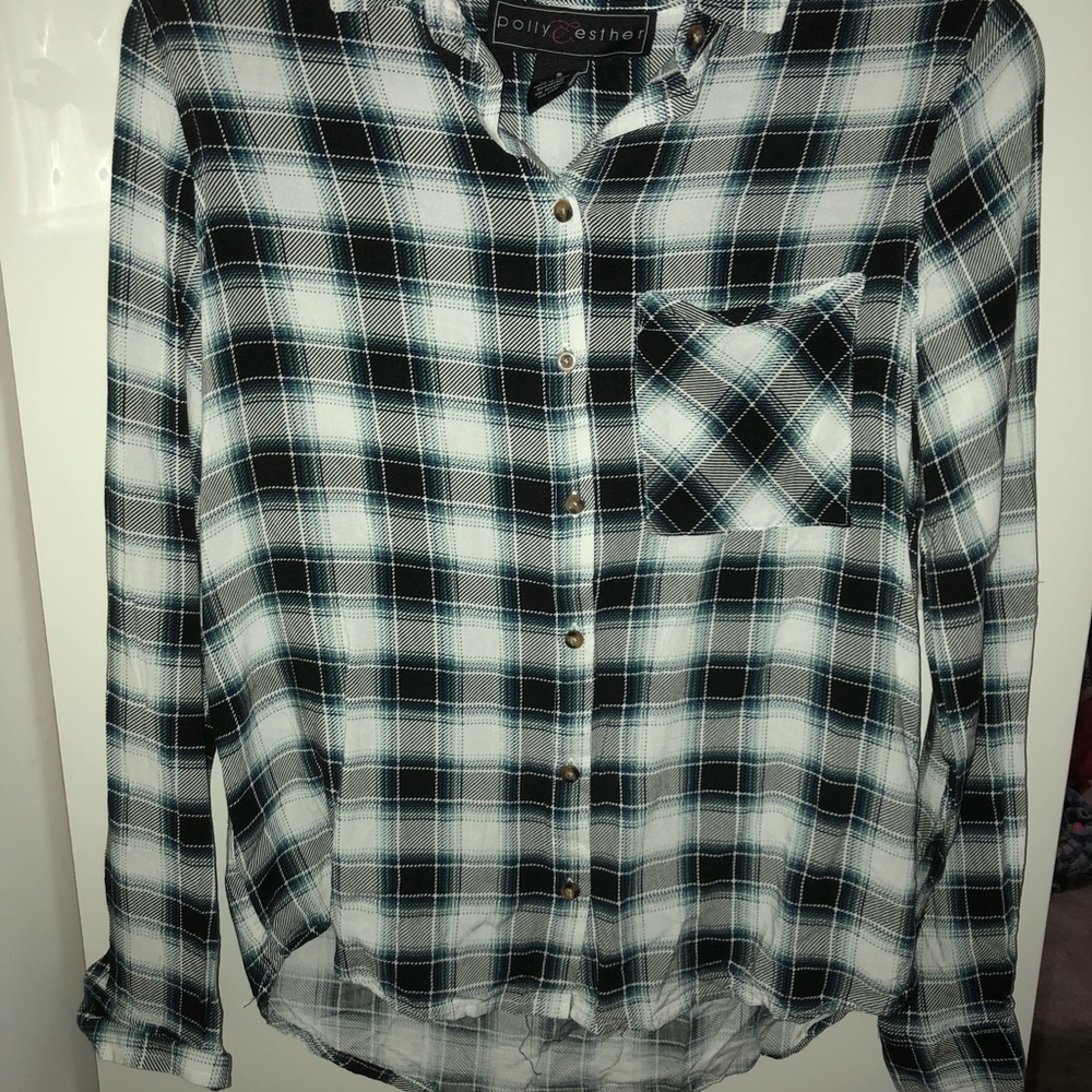 plaid button down